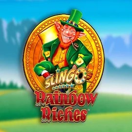 Slingo Rainbow Riches slot logo by Gaming Realms at Gransino Casino